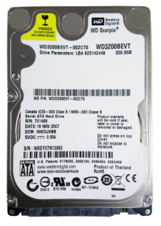 HDD WD (WD3200BEVT) SATA 2,5